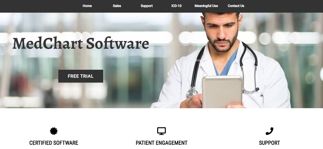 thumbnail image of a medical record company webpage