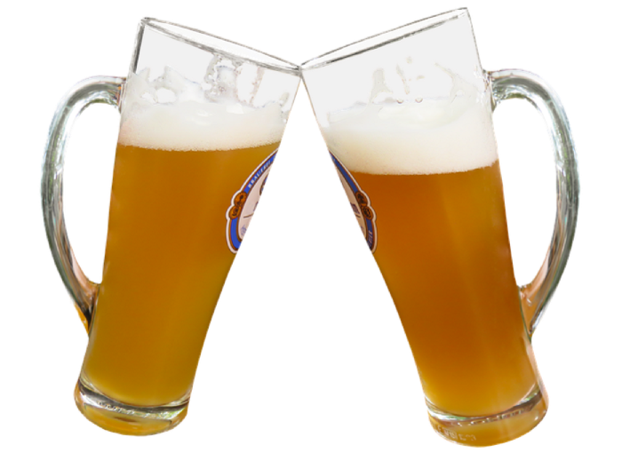 clinking beer glasses