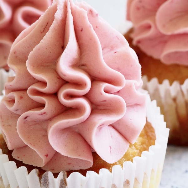 pink frosted cupcake